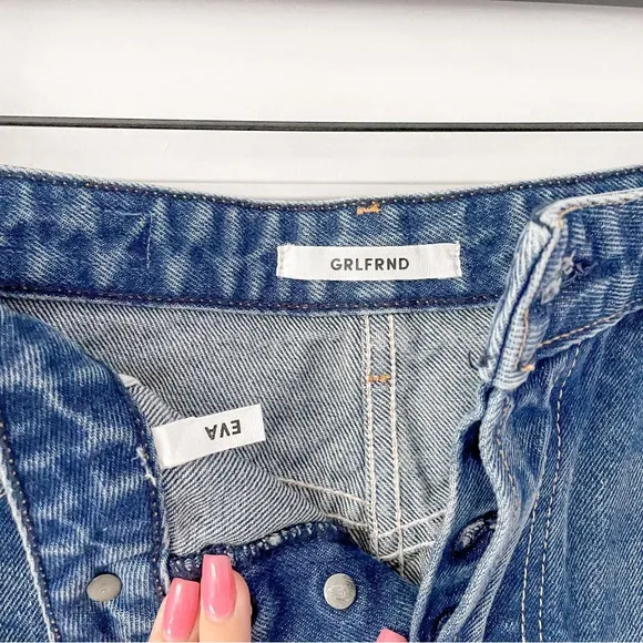 NEW GRLFRND EVA A-FRAME GUSSET DENIM SKIRT WALK THIS WAY