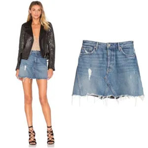 NEW GRLFRND EVA A-FRAME GUSSET DENIM SKIRT WALK THIS WAY