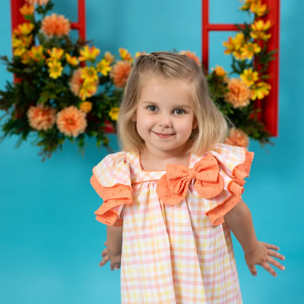 New In Foque Coral Girls Dress - Pre Order