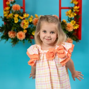 New In Foque Coral Girls Dress - Pre Order