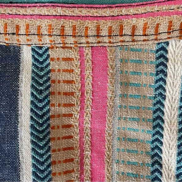NEW |Raga Anthropologie Boho Marieh Mini Skirt Stripes Pockets‎ Buttons Small