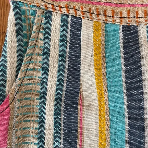 NEW |Raga Anthropologie Boho Marieh Mini Skirt Stripes Pockets‎ Buttons Small
