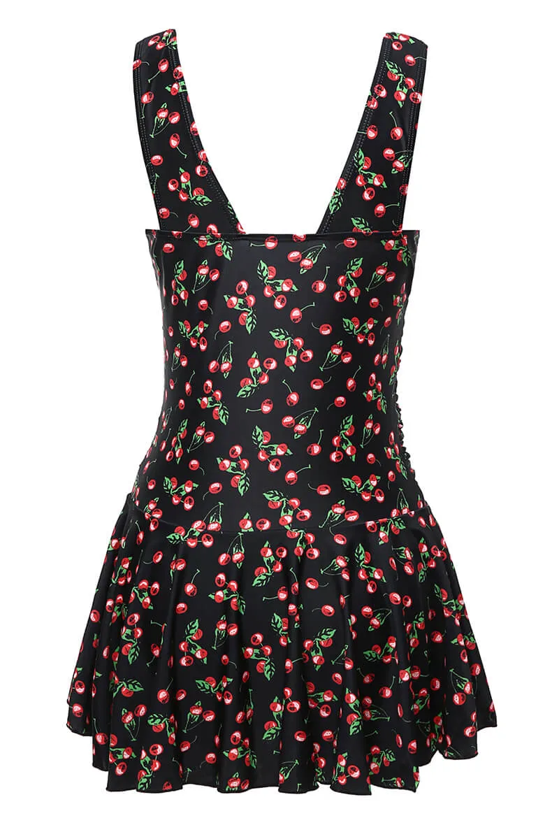New Summer Mae Cherry Print Plus Size Swimdress | One Piece Swimsuit, Sz 2X!