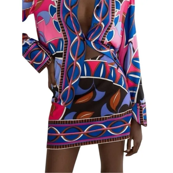New Zara Mini Skirt Bright Hues Sexy Date Night BLOGGER FAV - Viral