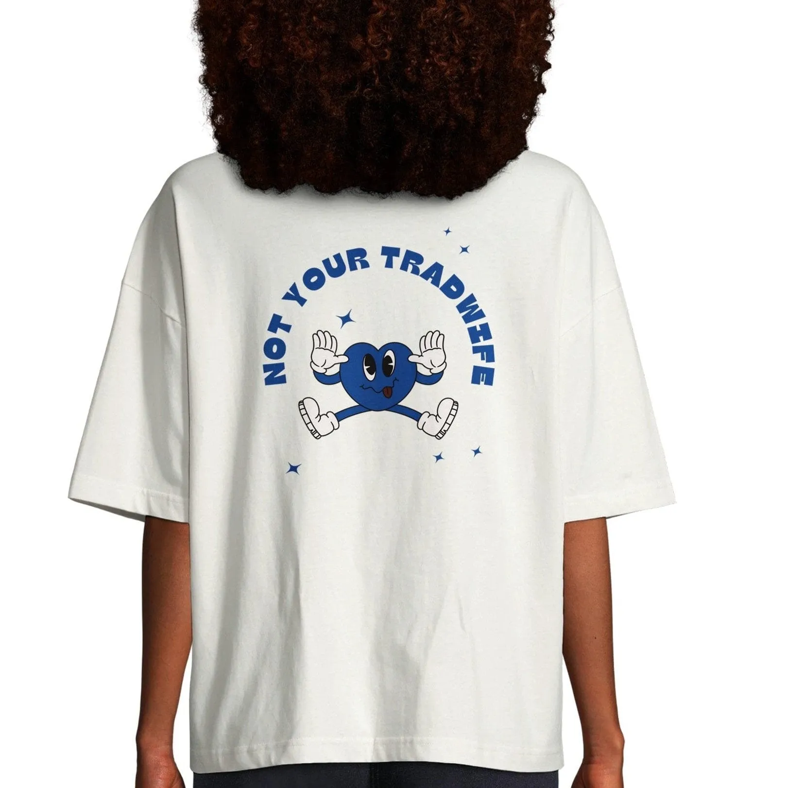 Not Your Tradwife - Oversize Shirt Bio-Baumwolle black/white