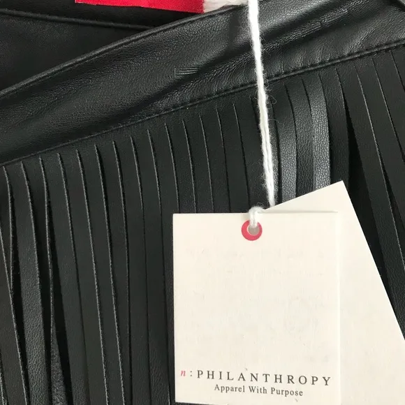 nphilanthropy vegan fringe skirt