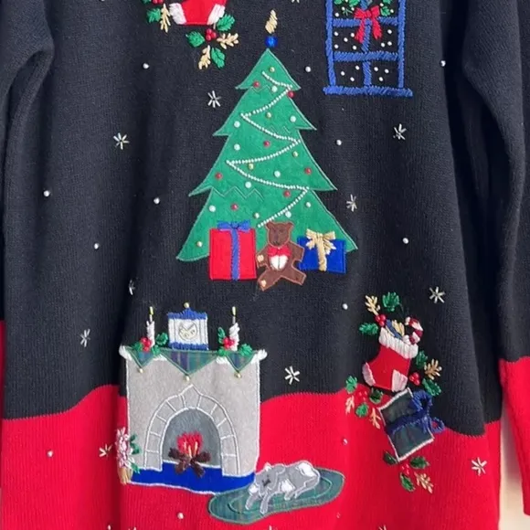 Nutcracker Holiday Time Black and Red Christmas Sweater