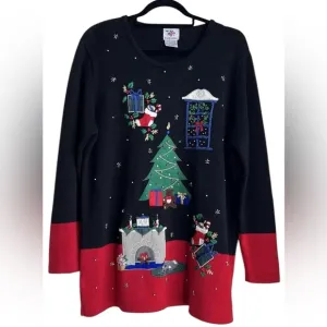Nutcracker Holiday Time Black and Red Christmas Sweater