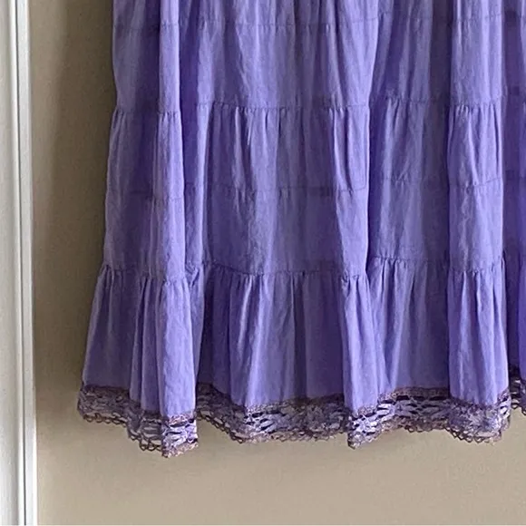 NWT Free People Lavender Purple Gauze Mini Dress Beading Detail Size S