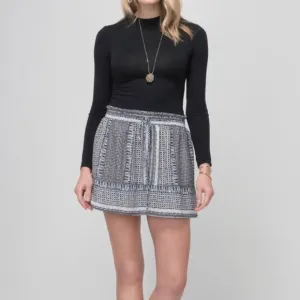 NWT Greylin Keeley Printed Smocked Mini Tie Skirt