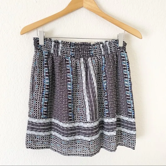 NWT Greylin Keeley Printed Smocked Mini Tie Skirt