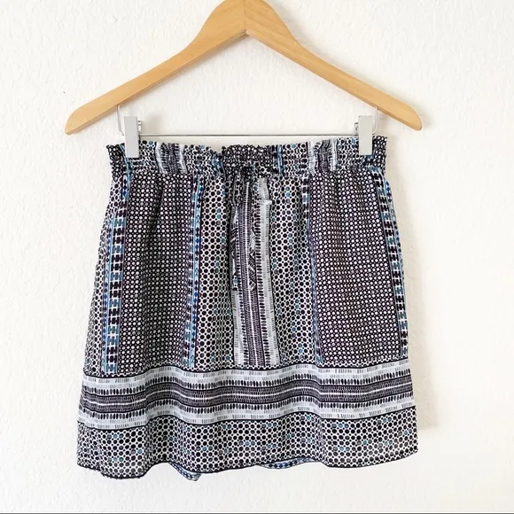 NWT Greylin Keeley Printed Smocked Mini Tie Skirt