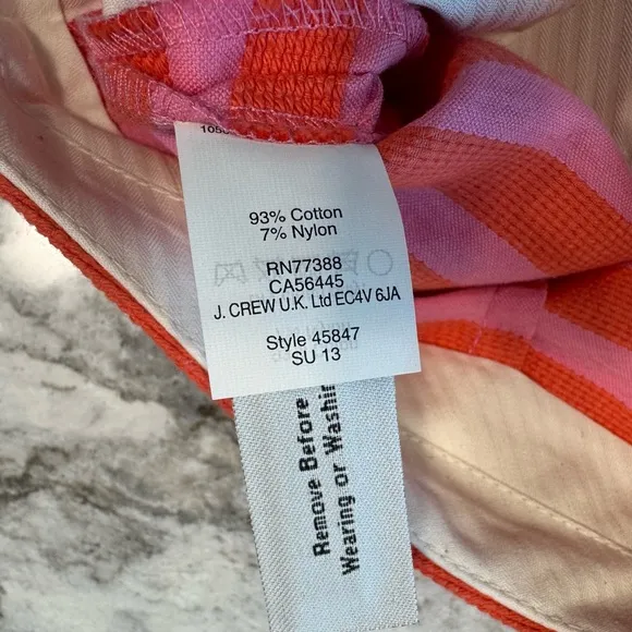 NWT J Crew Striped Mini Skirt Hot Pink And Orange with Pockets Size 2