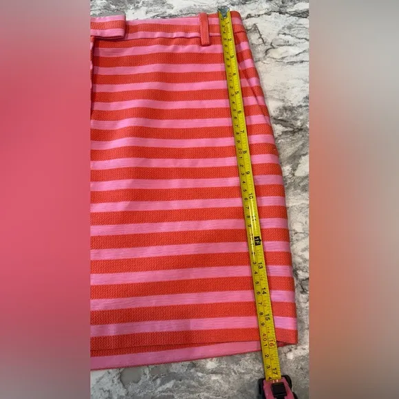 NWT J Crew Striped Mini Skirt Hot Pink And Orange with Pockets Size 2
