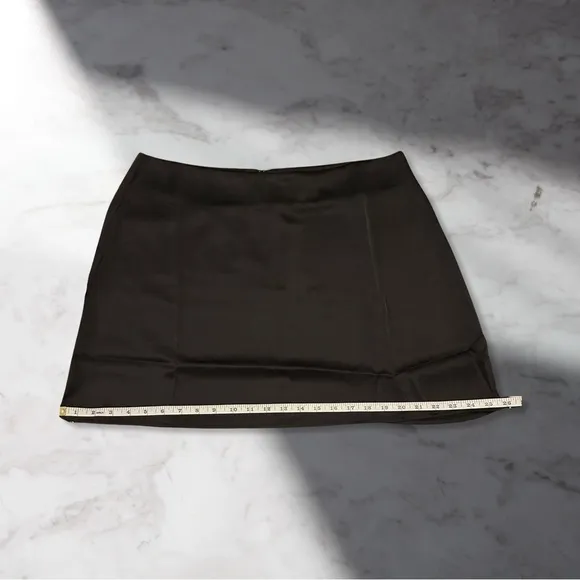 NWT Original Packaging WeWoreWhat Mini Slip Satin Charmeuse Skirt In Blk Size XL