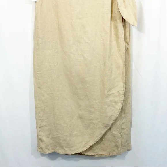 NWT VETTA Linen Wrap Mini Skirt in Stone