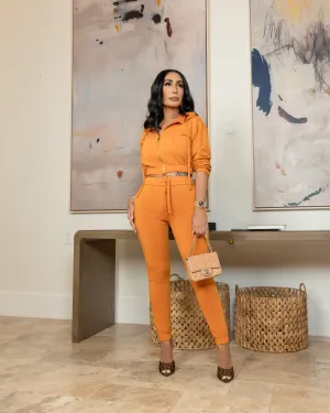 Nyala (Orange/Rust Jogger Set)