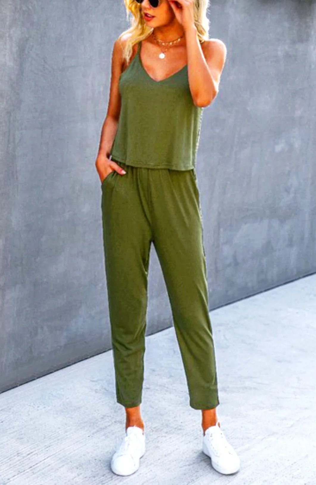 On the Go Sleeveless Jumpsuit