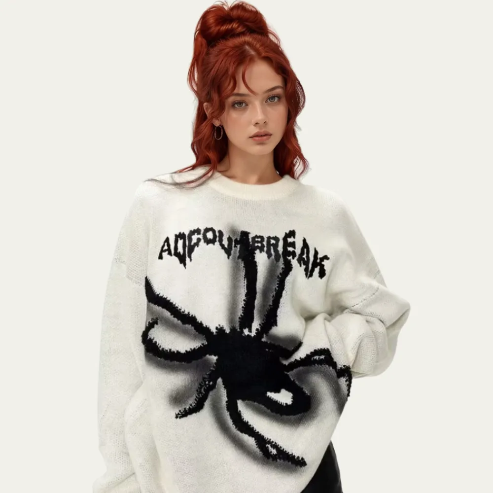 OOC' High Street Vintage Jacquard Spider Knit Sweater