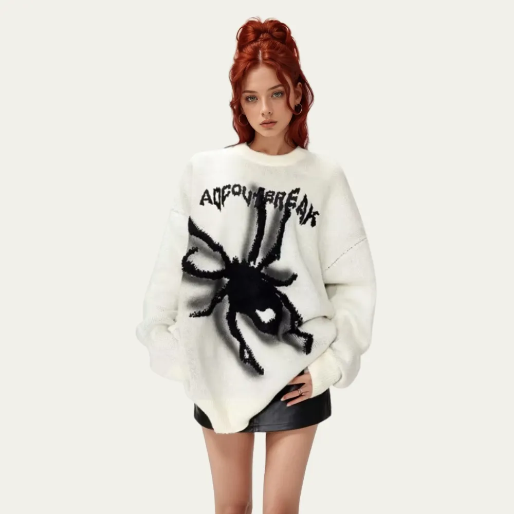 OOC' High Street Vintage Jacquard Spider Knit Sweater