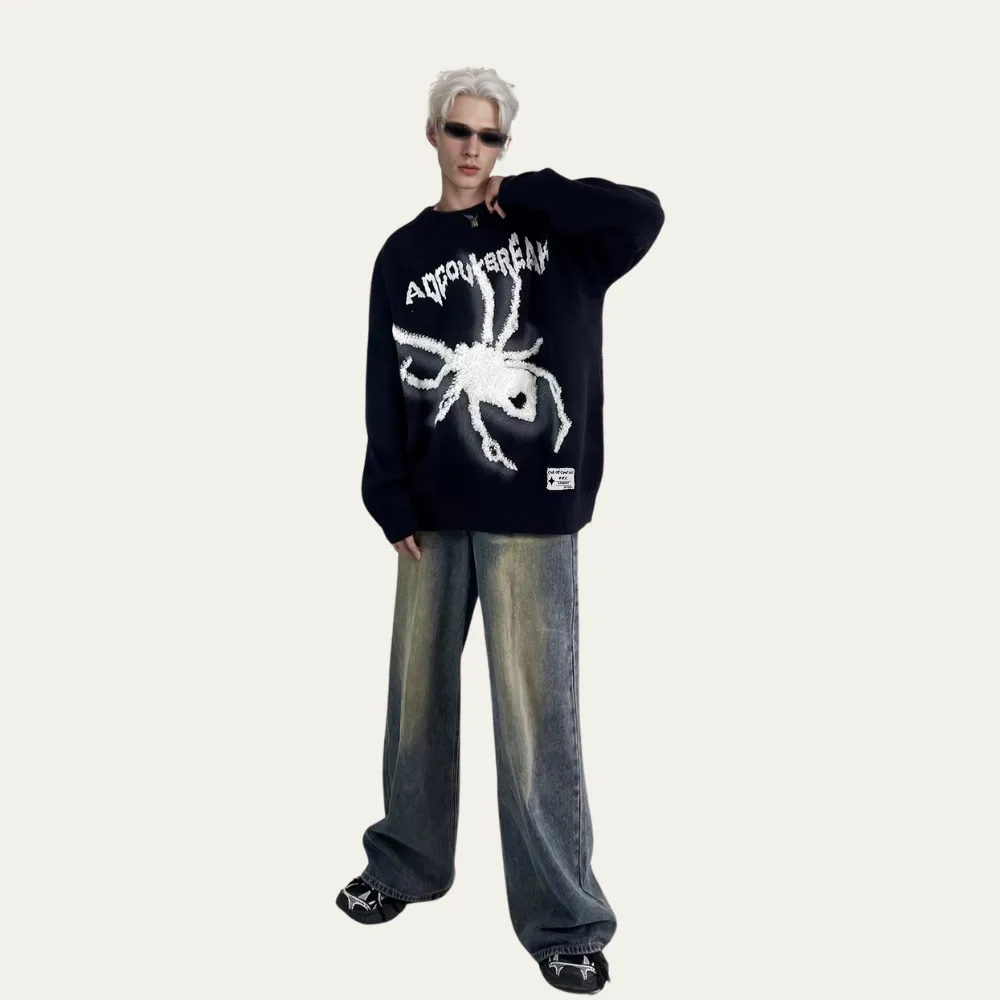 OOC' High Street Vintage Jacquard Spider Knit Sweater