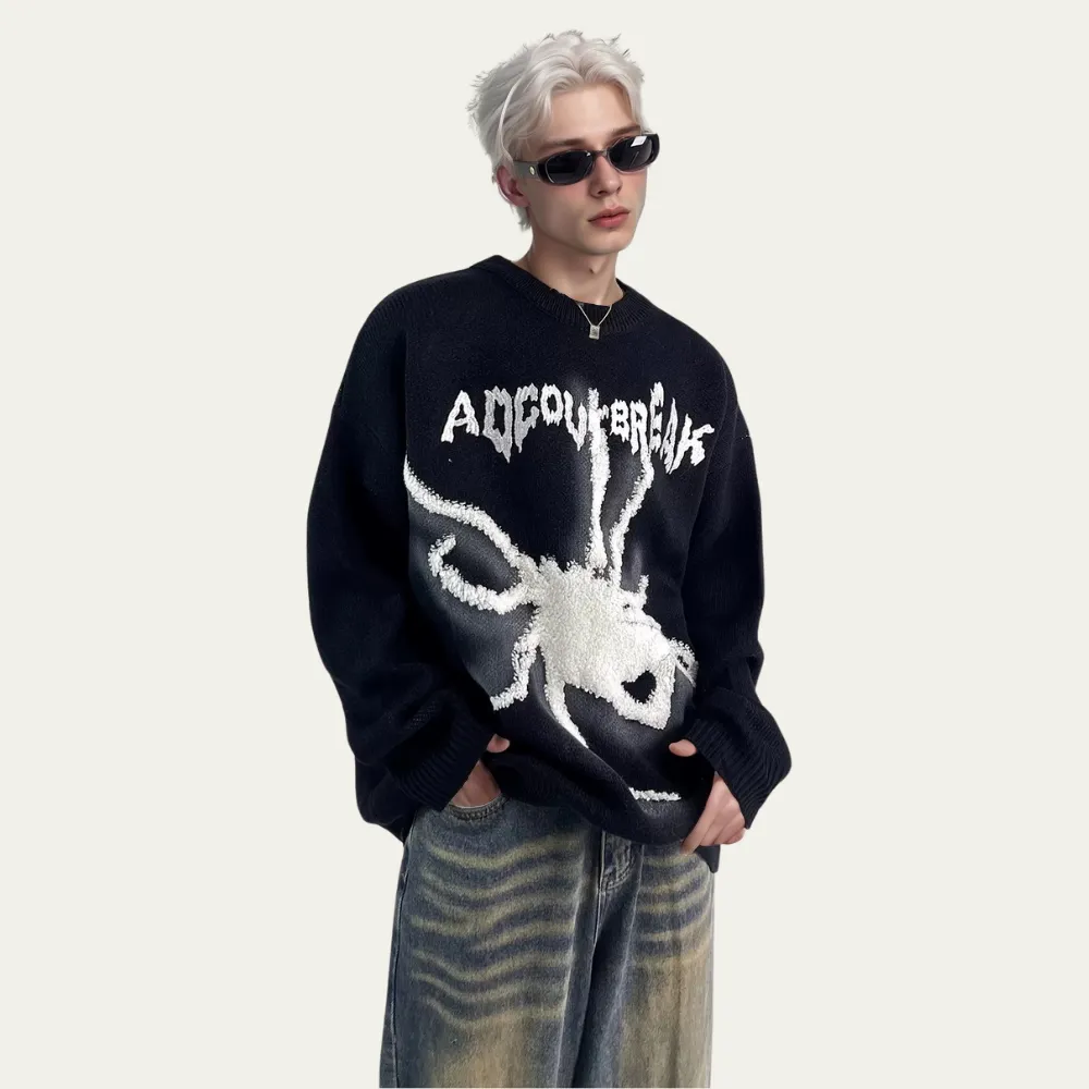 OOC' High Street Vintage Jacquard Spider Knit Sweater
