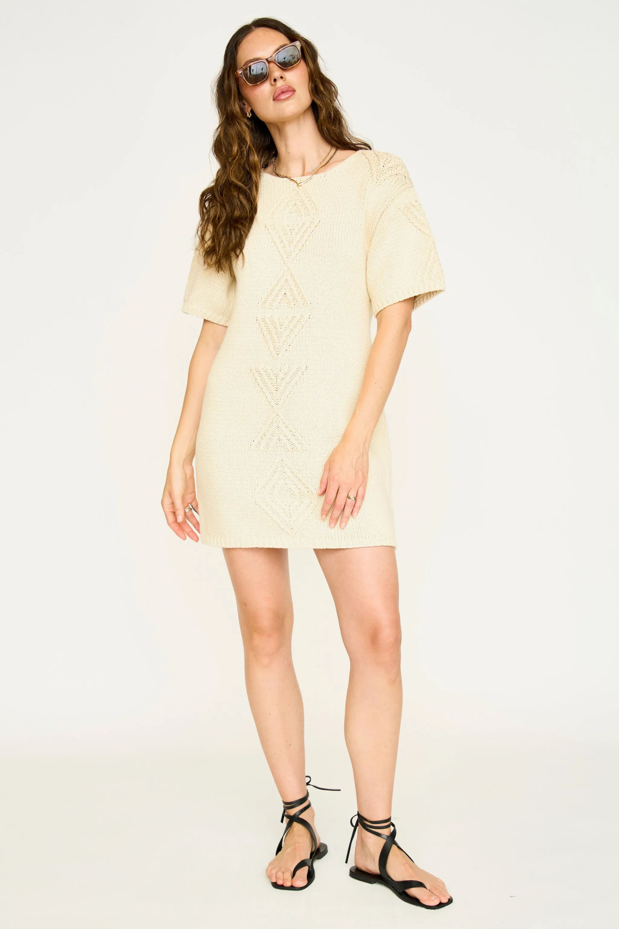 Osaka Short Dress in Bone
