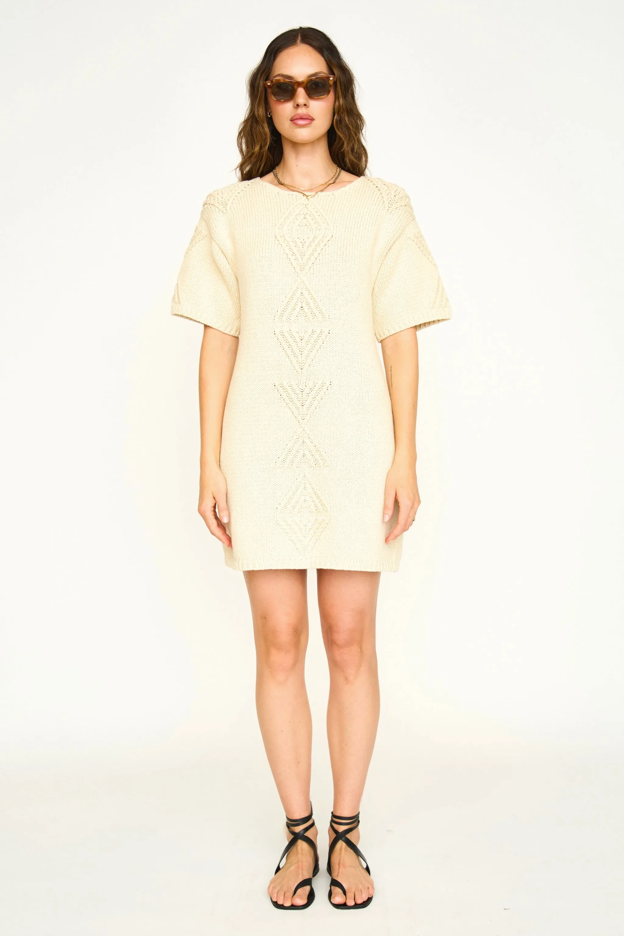 Osaka Short Dress in Bone