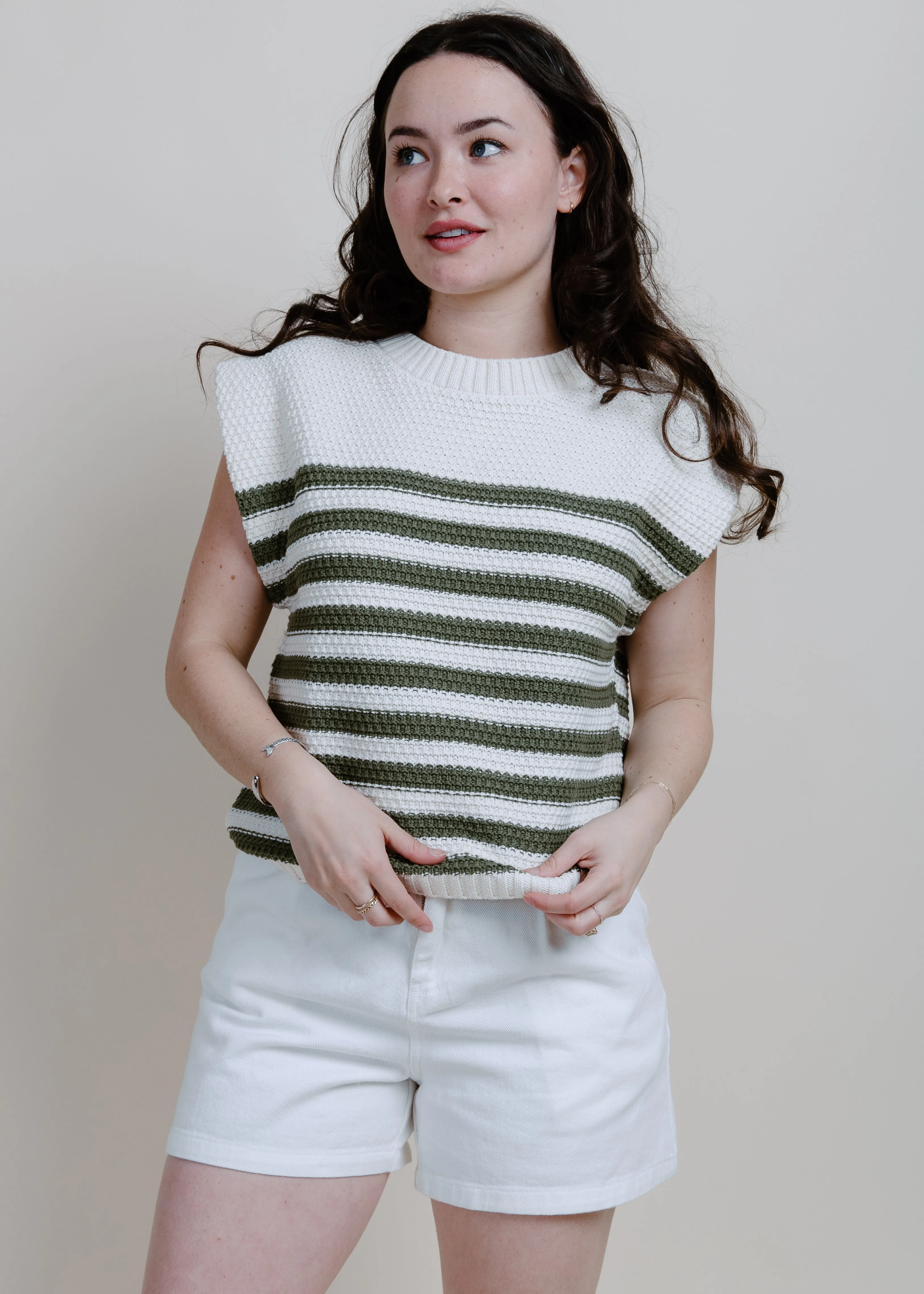 Out Of Sight Striped Sweater - Olive