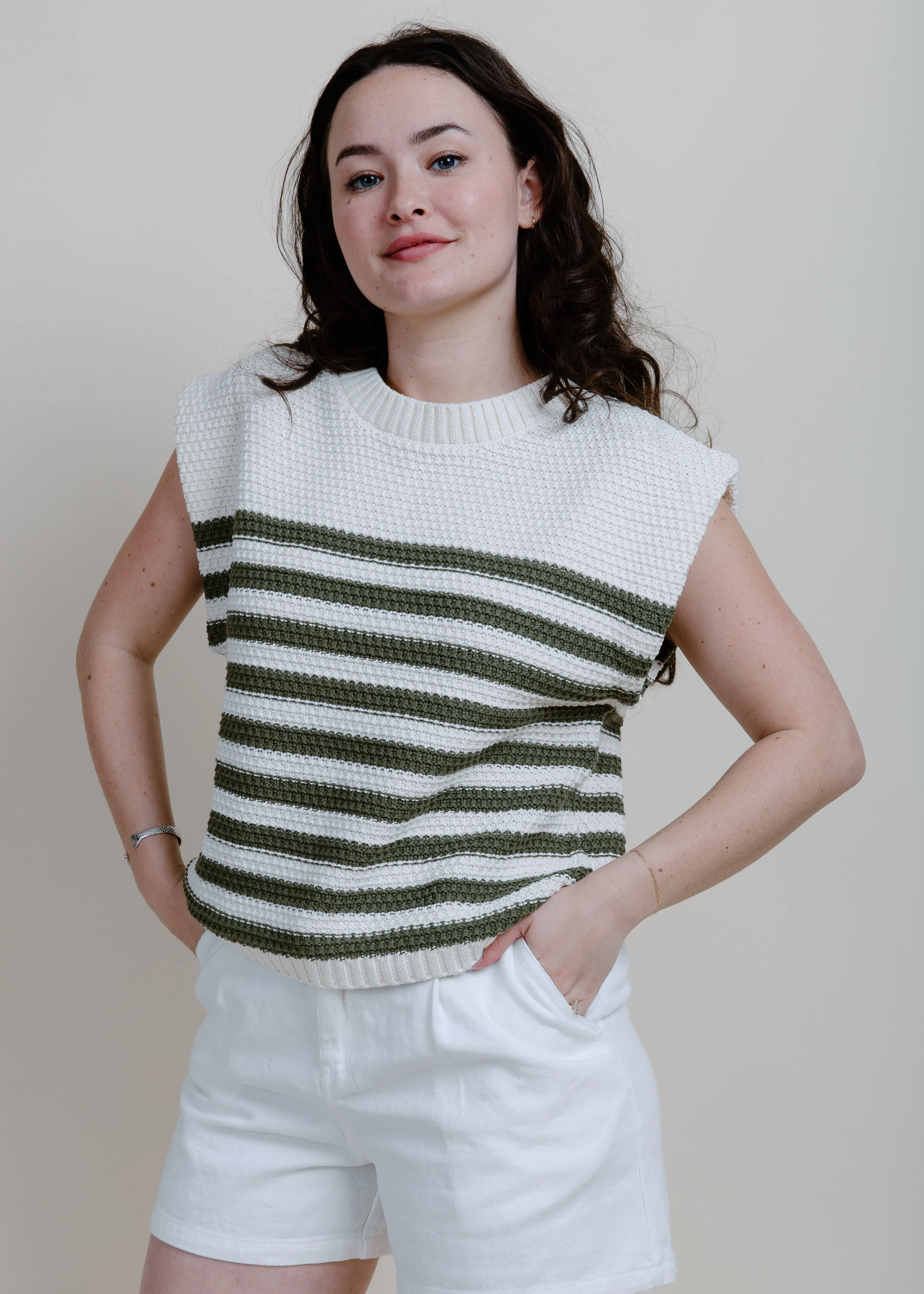 Out Of Sight Striped Sweater - Olive