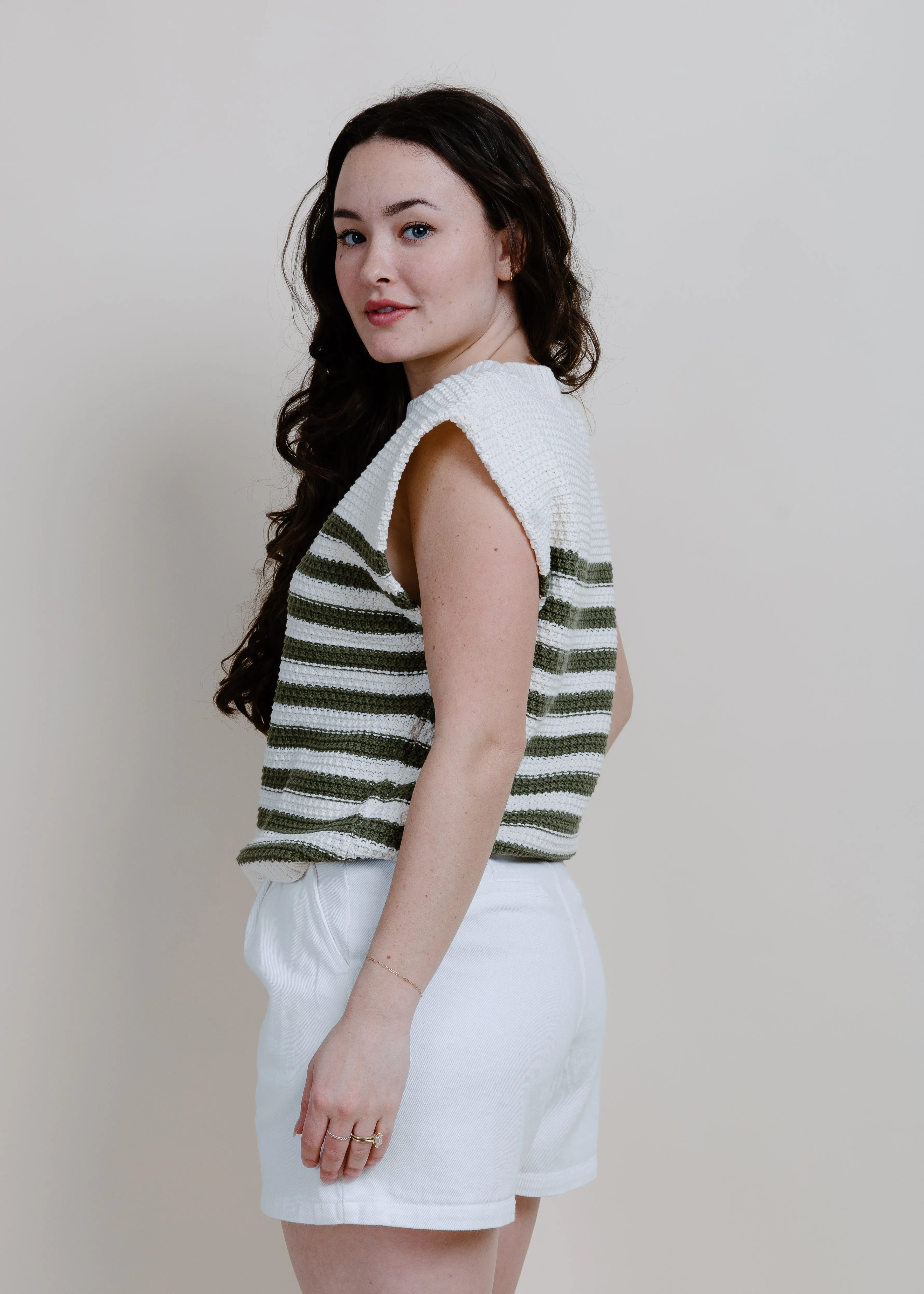 Out Of Sight Striped Sweater - Olive