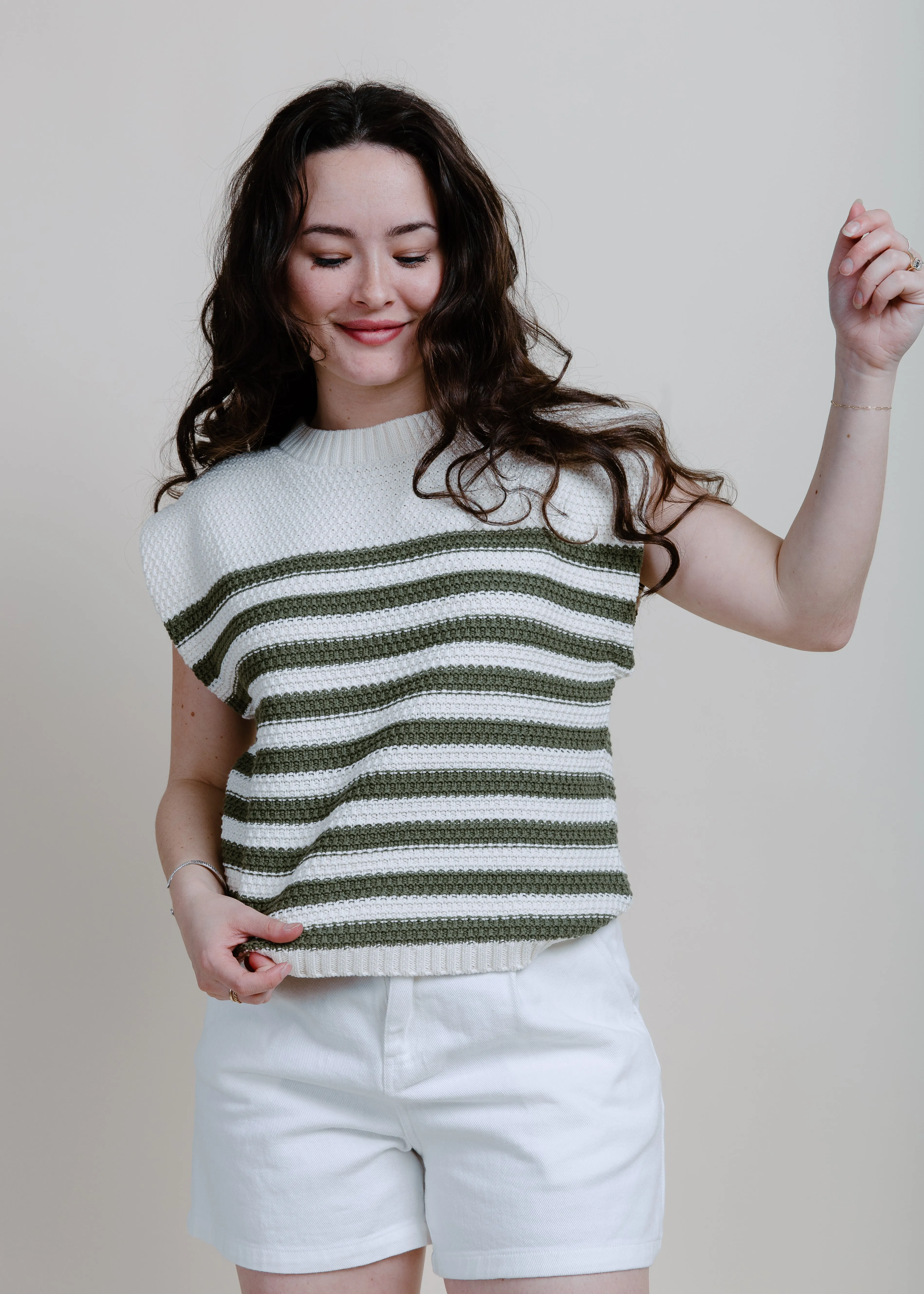 Out Of Sight Striped Sweater - Olive