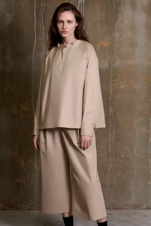Painter's Shirt in Khaki Cotton Suiting