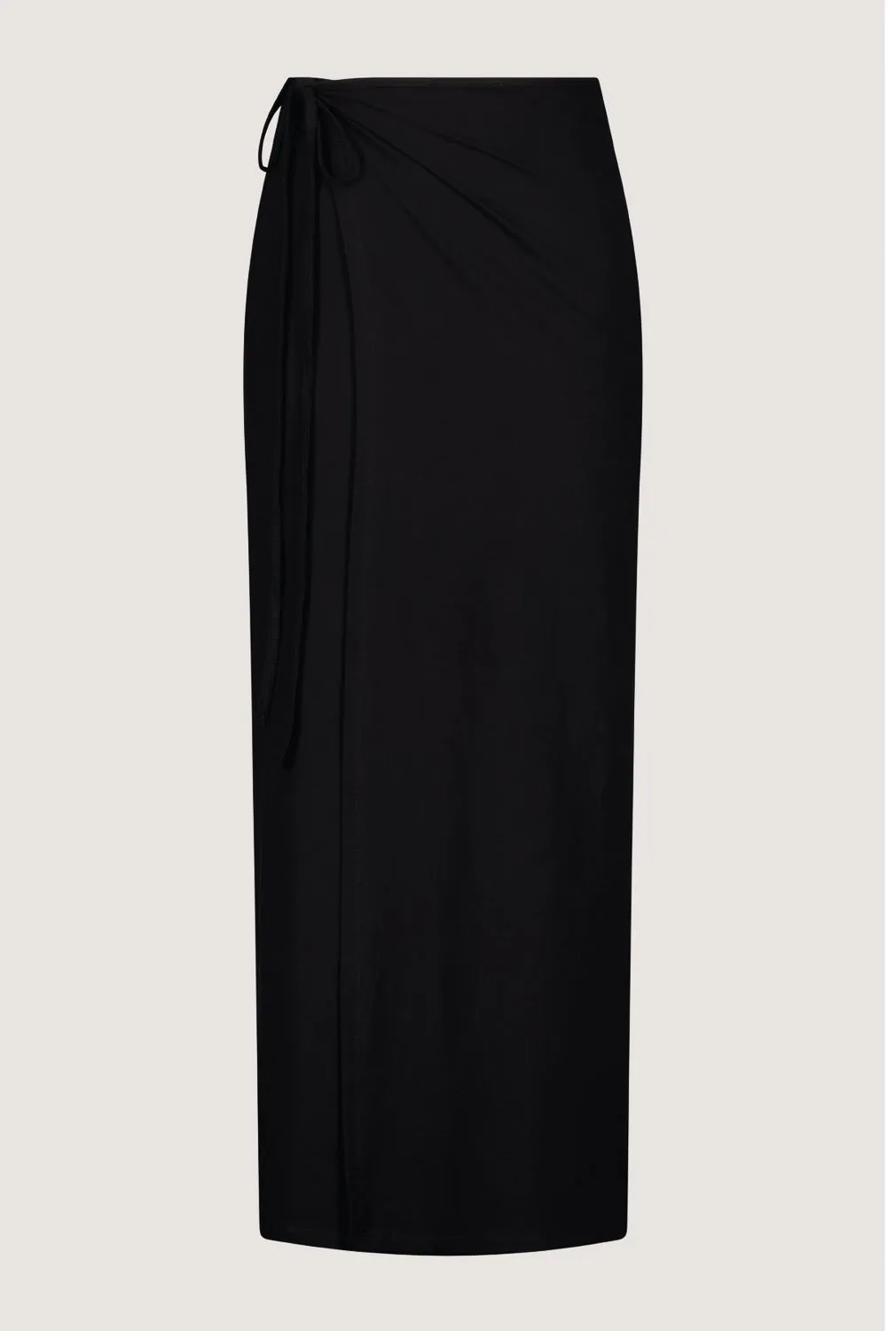 PALOMA MIDI WRAP SKIRT - BLACK