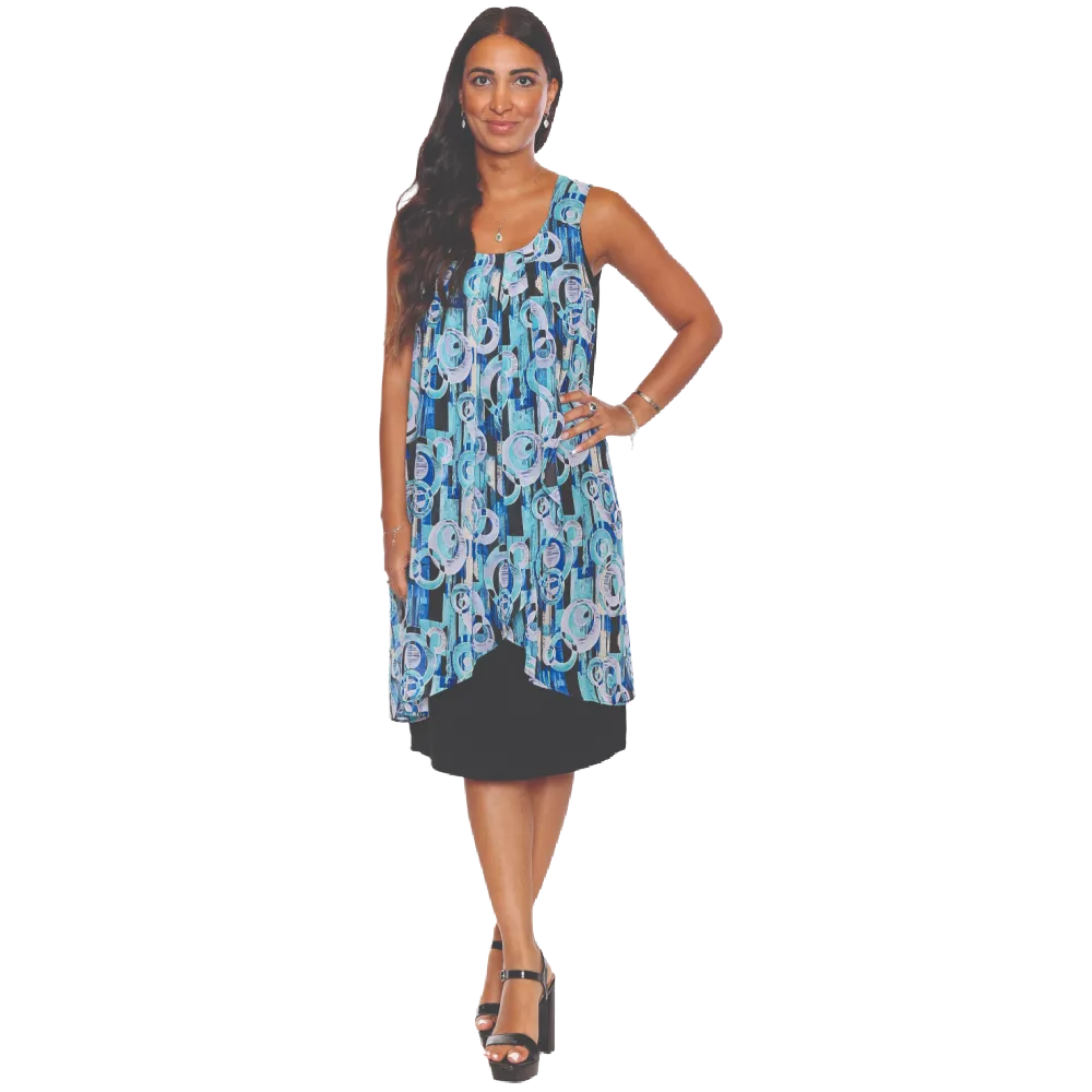 Papa Fashions Dress - Blue Overlay