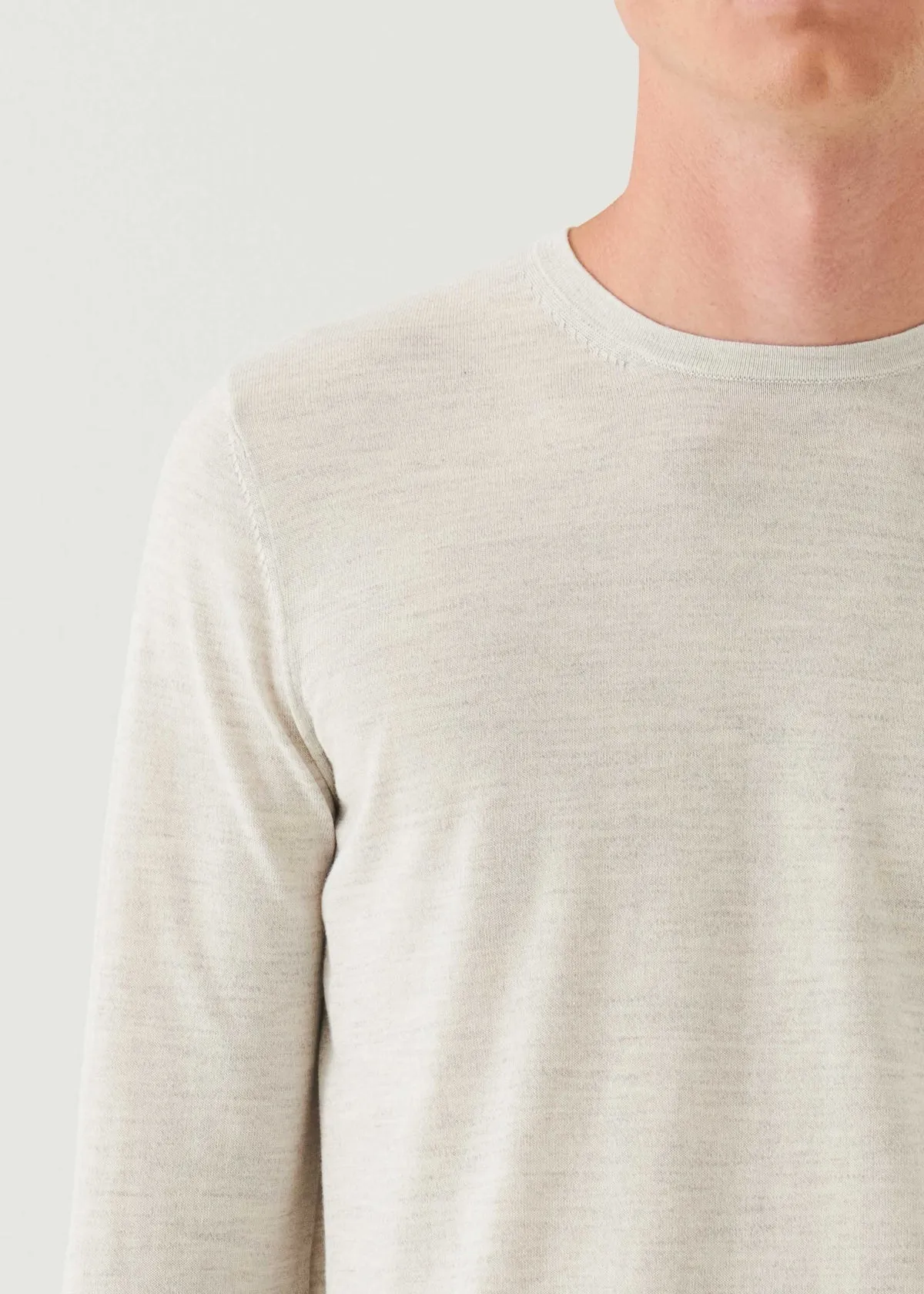 Patrick Assaraf Cotton Crew Sweater - Drizzle