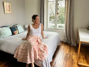 Peach Rhino Ruffle Wrap Skirt