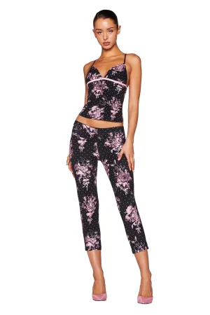 PENNY CAPRI - BLACK : FLORAL : BUNNY BOUQUET