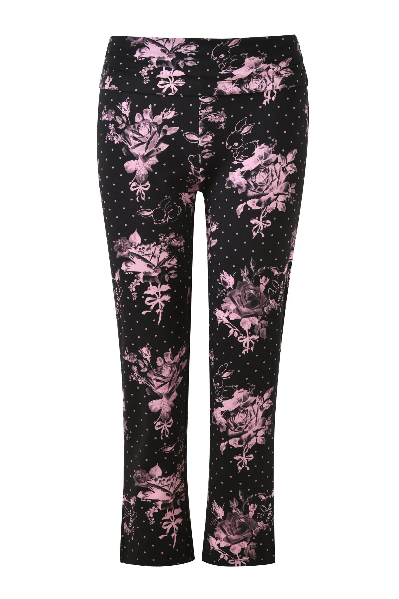 PENNY CAPRI - BLACK : FLORAL : BUNNY BOUQUET