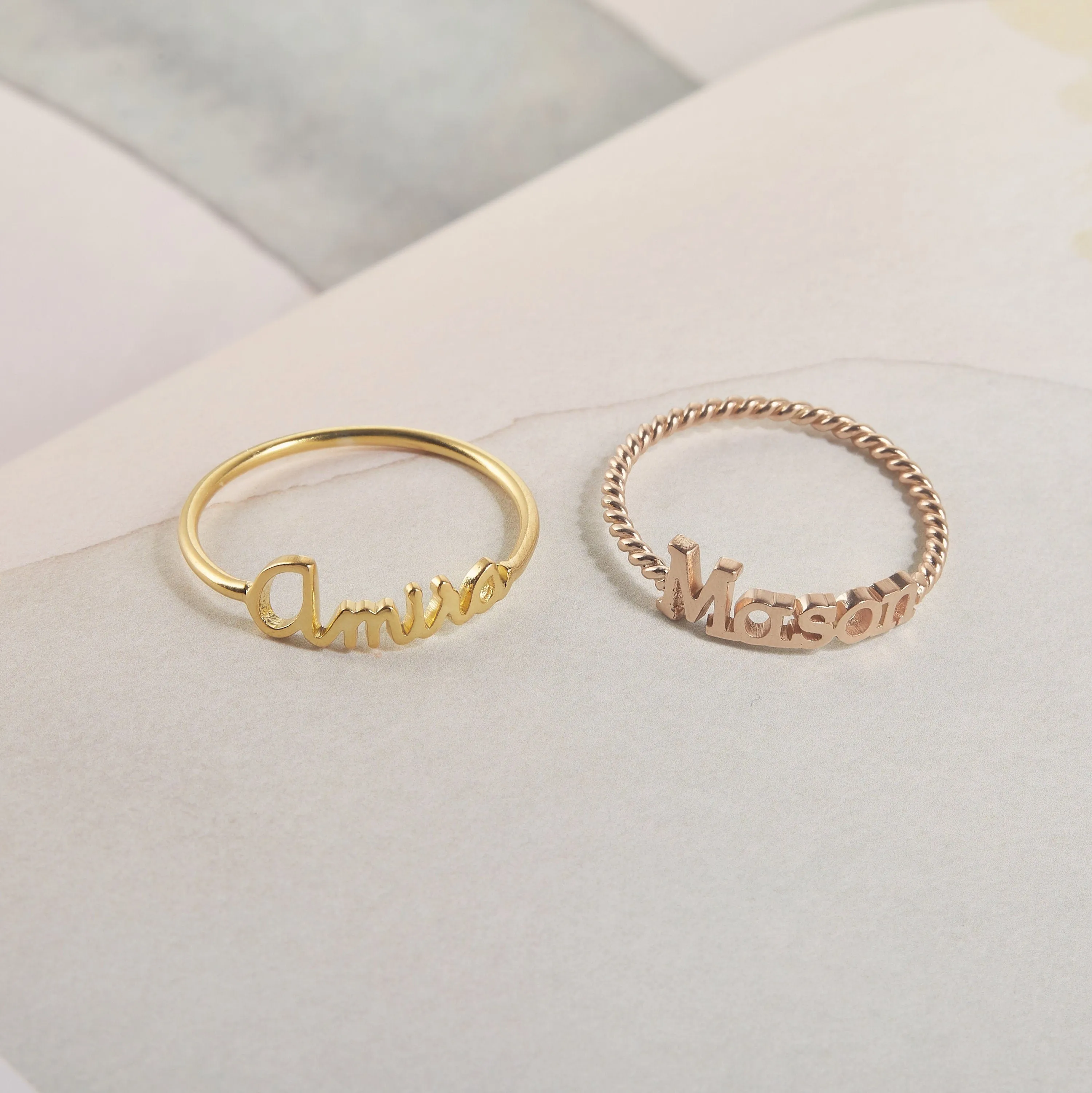 Personalized Children Name Ring | Family Name Ring | Dainty  Ring Jewelry | Stacking Name Ring | Personalized Stackable Ring | Gift for Mom