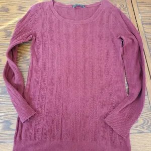 Peruvian Connection burgundy pima cotton sweater s