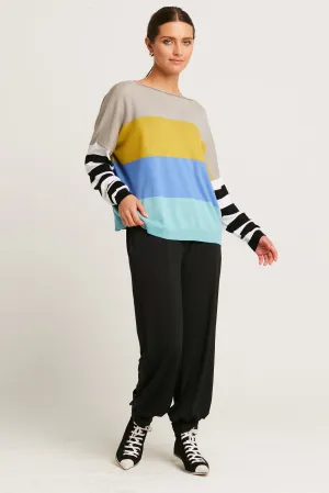 Pima Cotton All Striped Crewneck Sweater