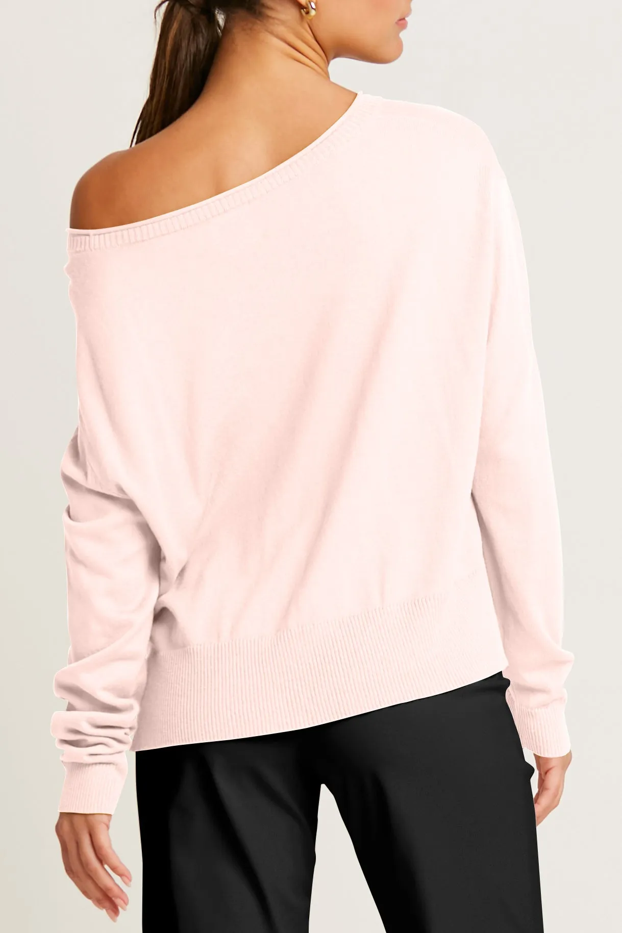 Pima Cotton Ribbed Minimal Crewneck Sweater