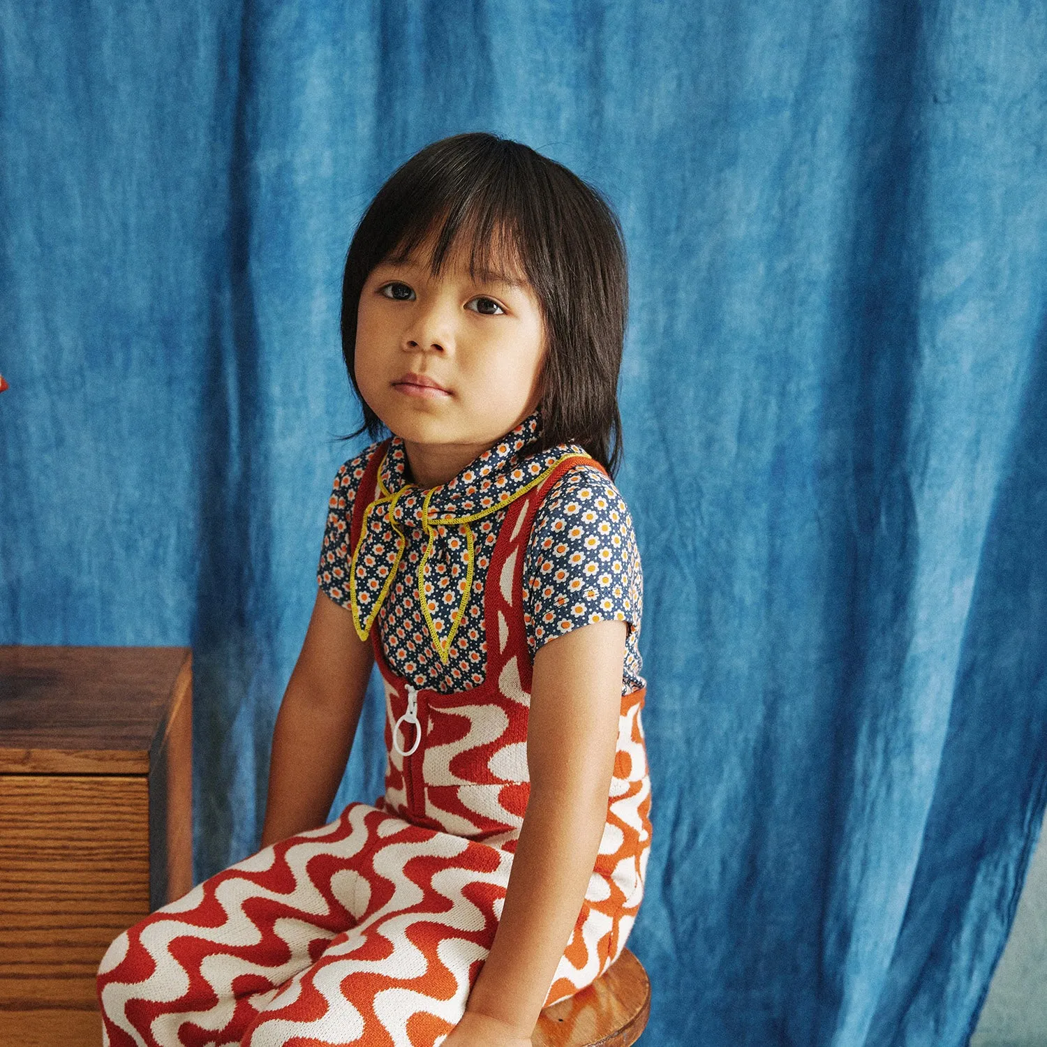 Pima Cotton Scout Tee - Moonlight Flower Dot