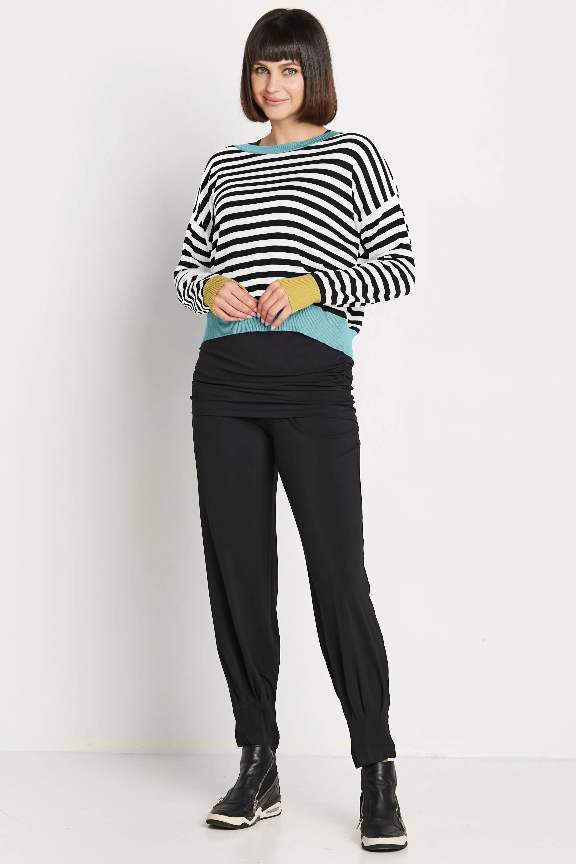 Pima Cotton Stripes Crewneck Sweater