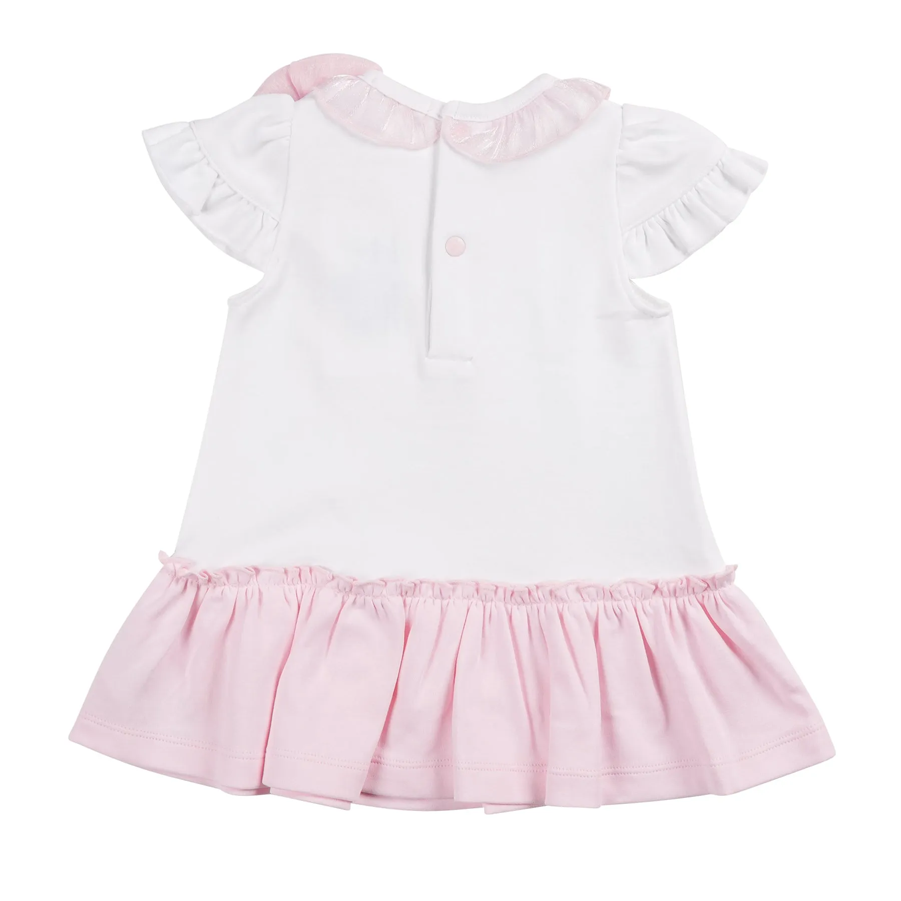 Pink and White Tuille Bow Dress