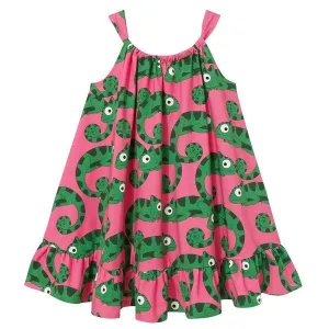 Pink Chameleons Bow Dress - 2 Left Size 2-4 & 10-12 years