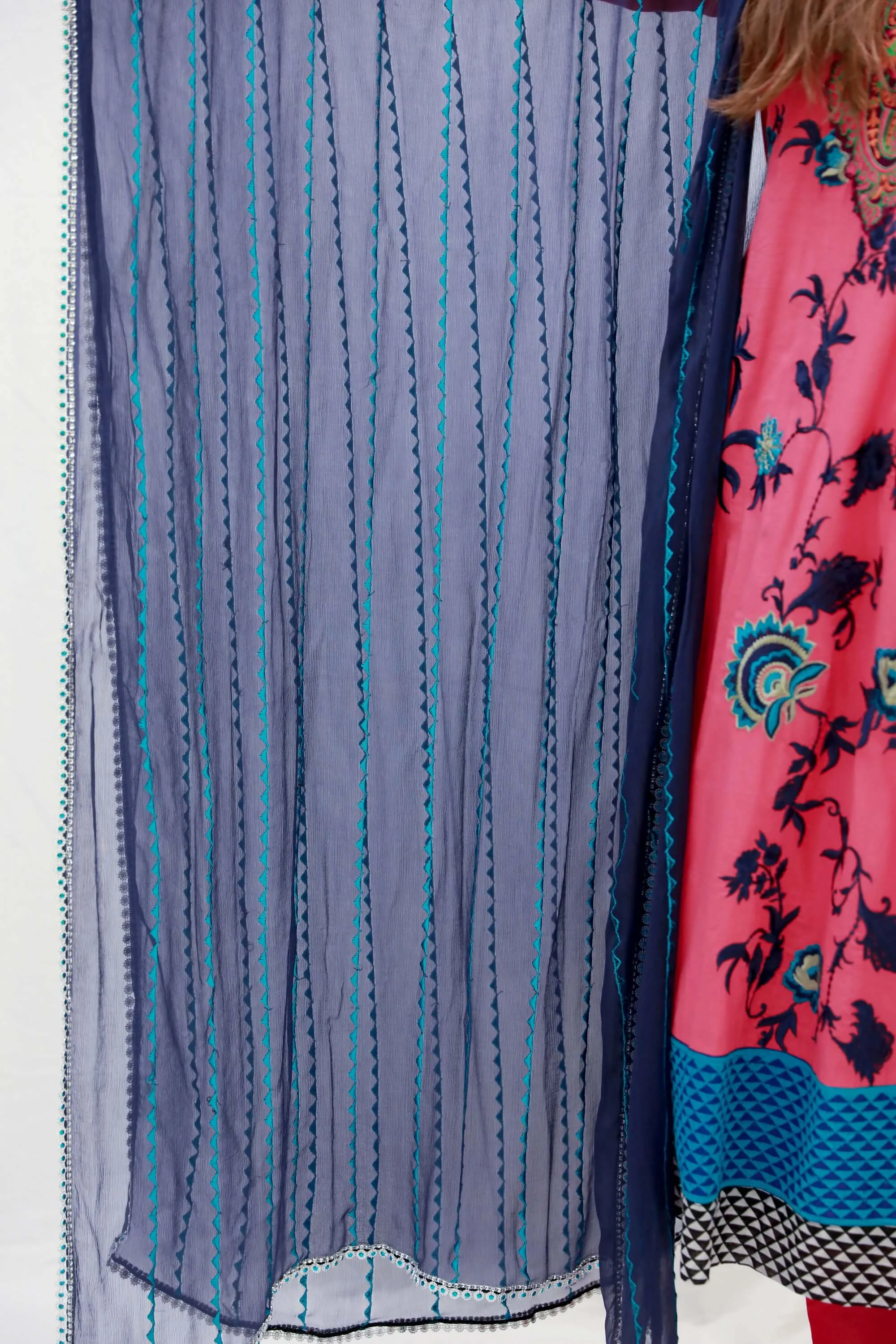 Pink Cotton Embroidery Suit