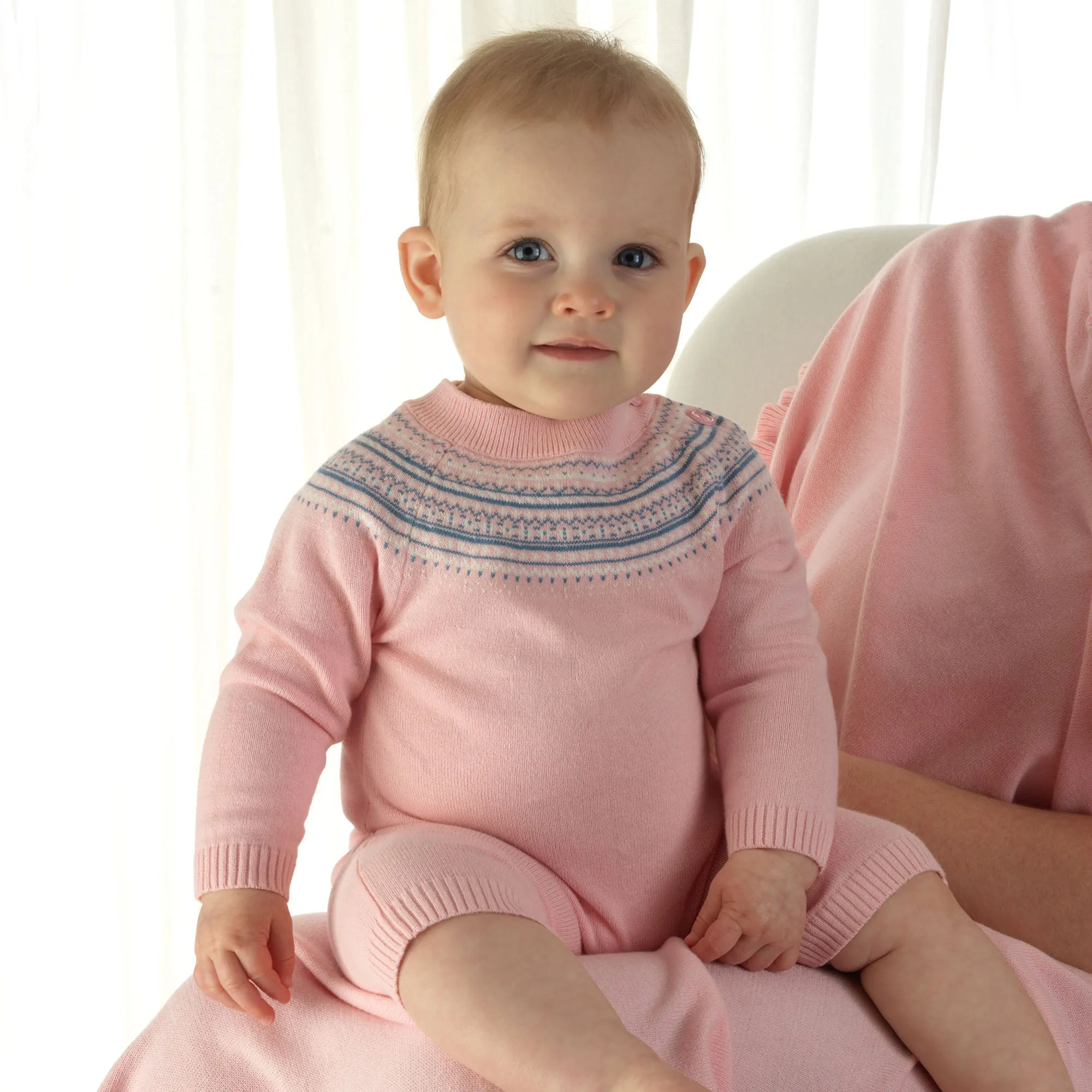 Pink Fairisle Knit Playsuit