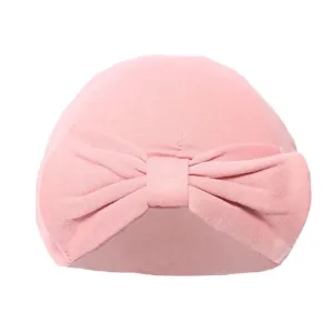 Pink head wrap turban with bow knot (0-6 months)